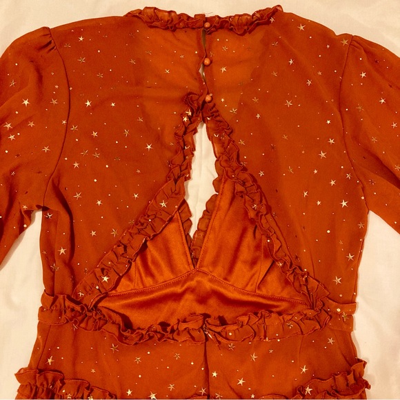 Brick orange gold star dress - Picture 13 of 16